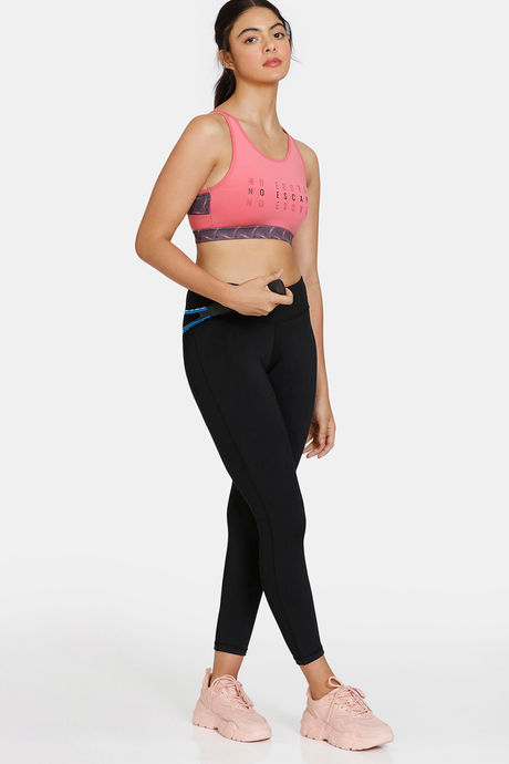 Zelocity Quick Dry Sports Bra With Removable Padding - Sun Kissed Coral — image 4